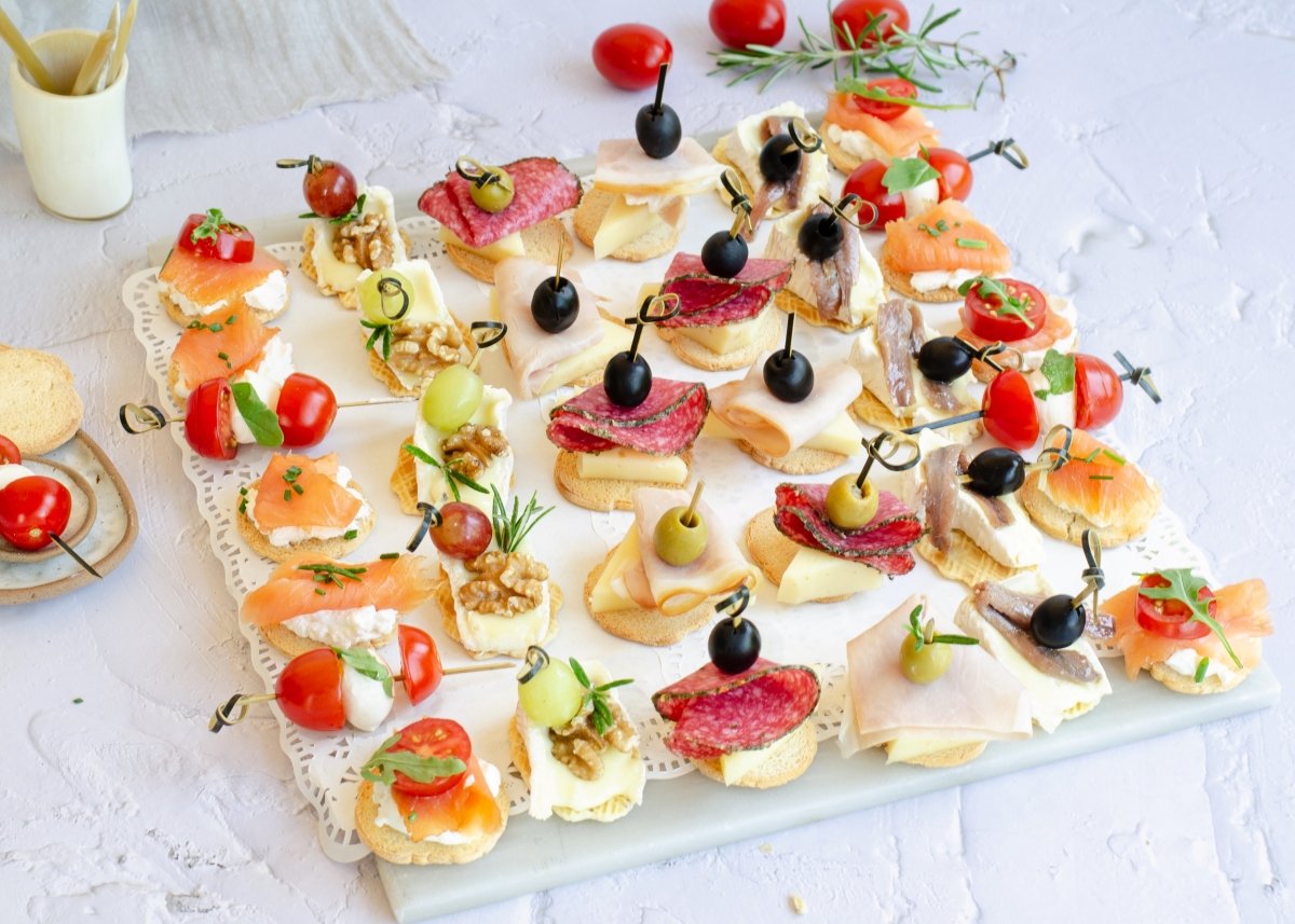 Canapés listos para servir