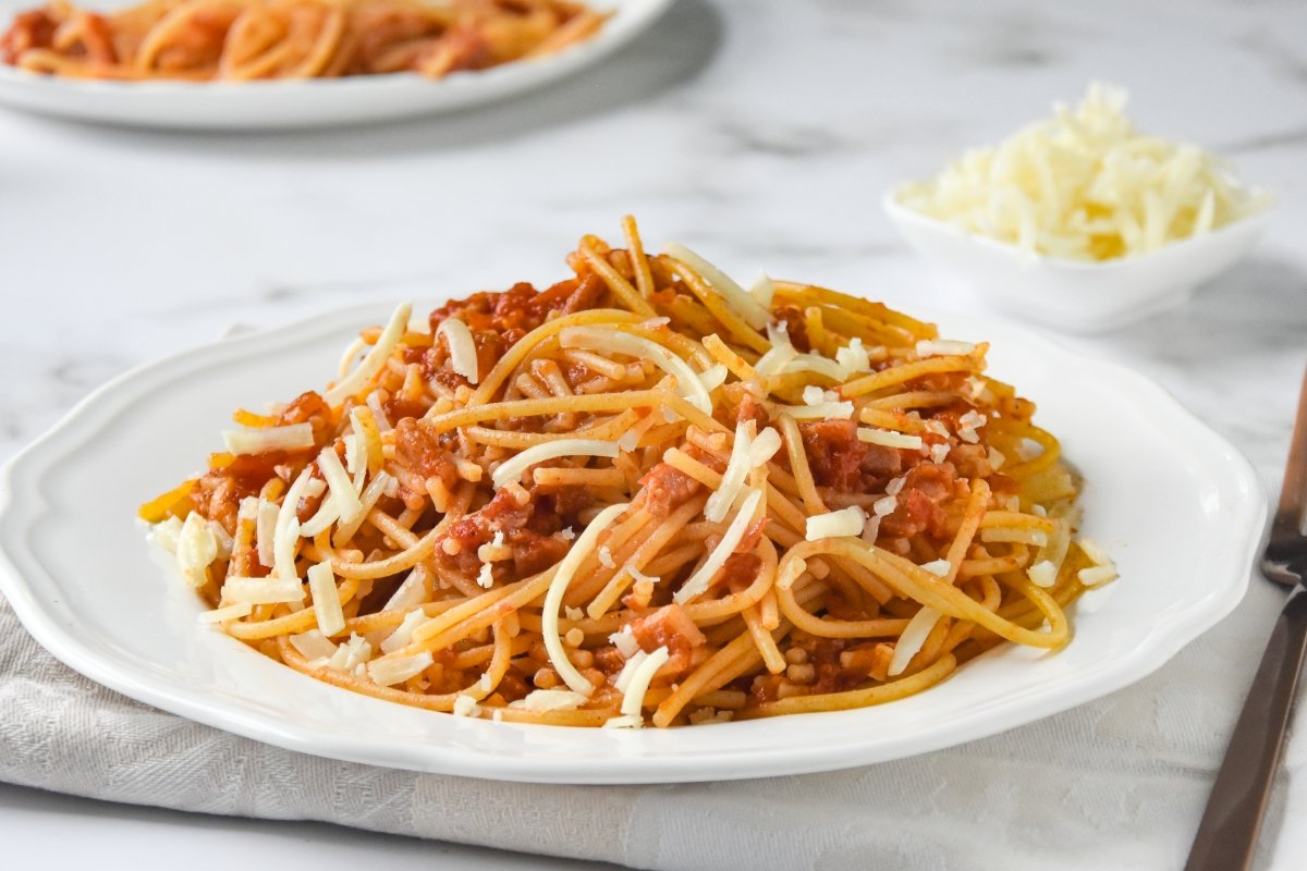 Espaguetis a la amatriciana
