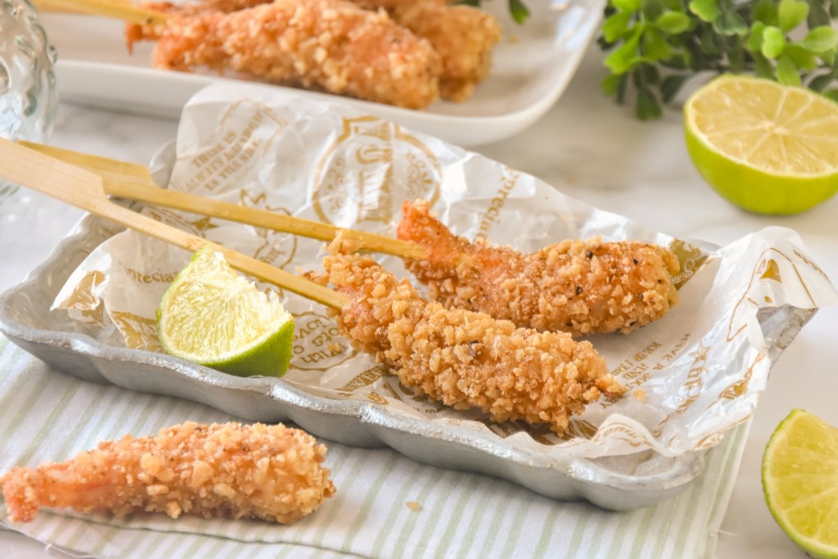 Gambas rebozadas crujientes listas para comer