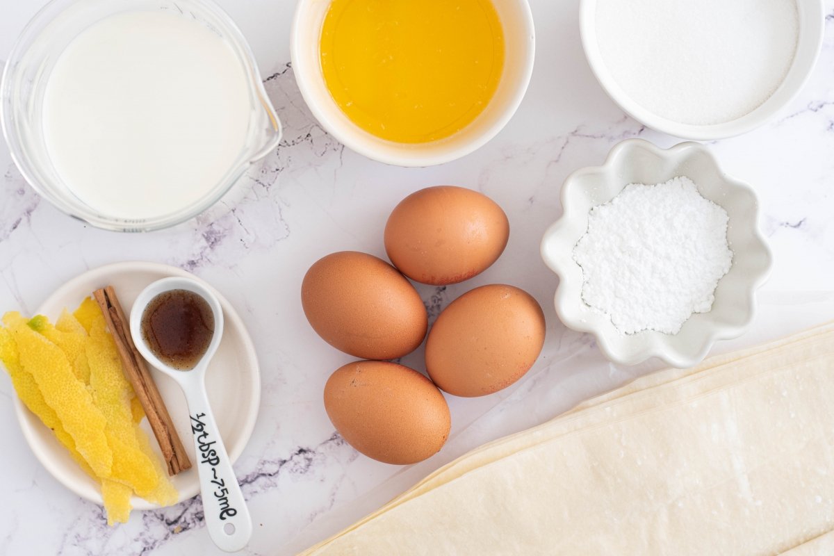 Ingredientes de la tarta flor