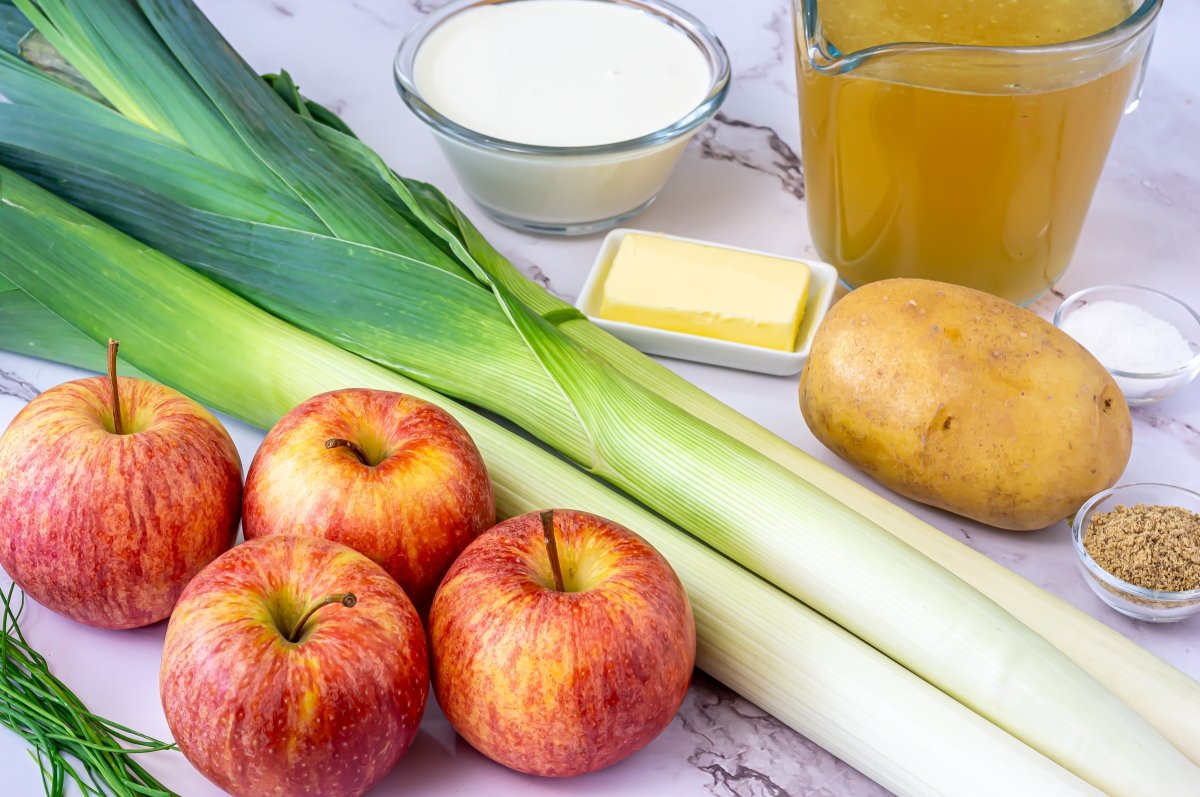 Ingredientes de la vichyssoise de manzana
