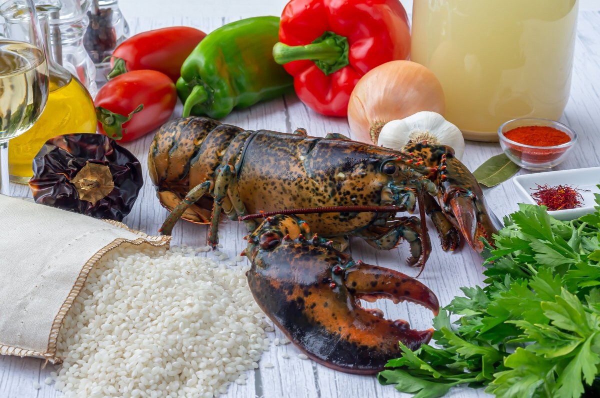 Ingredientes del arroz con bogavante
