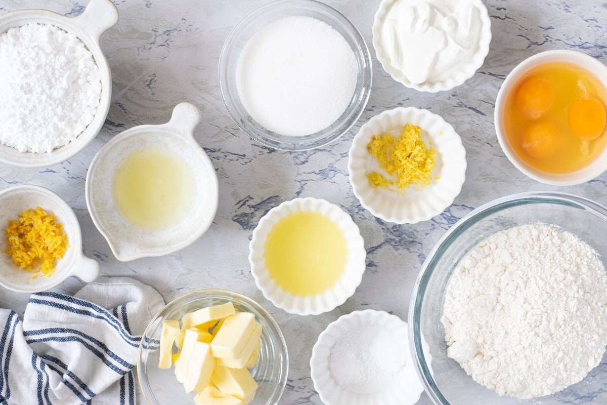 Ingredientes del bizcocho de limón y yogur