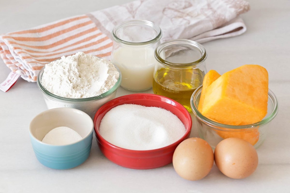 Ingredientes para magdalenas de calabaza