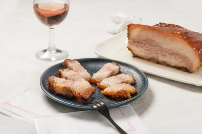 Papada de cerdo ibérico en doble cocción