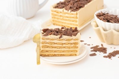 Tarta de galletas y café
