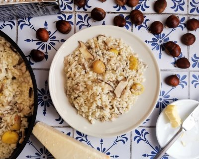 Risotto de setas y castañas