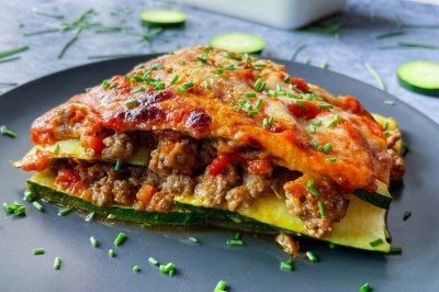 Lasaña de calabacín y carne picada