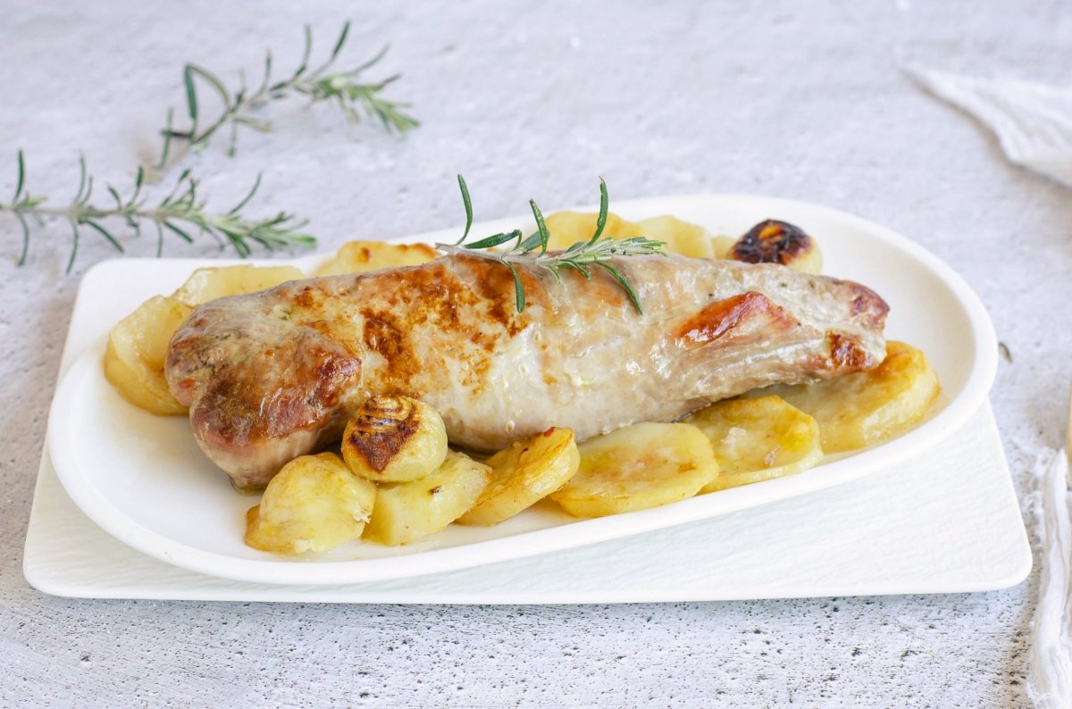 Solomillo de cerdo al horno con patatas asadas