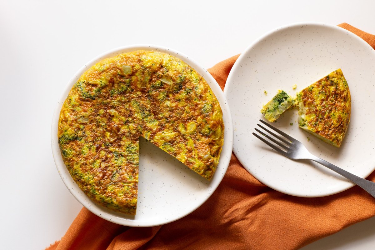 Tortilla de brócoli terminada