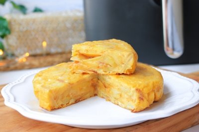 Tortilla de patatas en freidora de aire