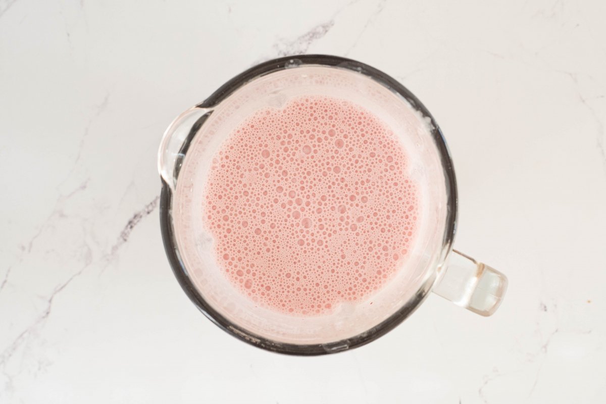 Trituramos el milkshake de fresa